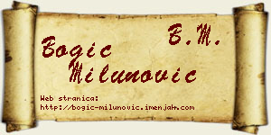 Bogić Milunović vizit kartica